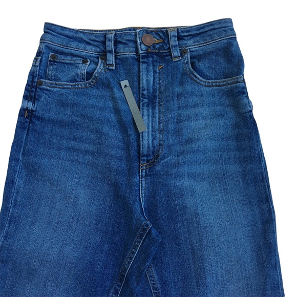 Asos Tall High Rise Distressed Raw Hem Blue Denim Jeans 26 - Picture 5 of 17